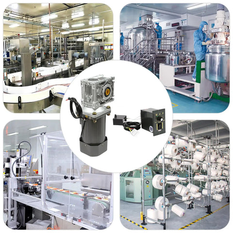 AC 110V 180W Worm Gear Reducer Motor With Speed Controller in industrial automation settings with various machinery