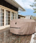Round Patio Furniture Cover For 76 Inch Table And Chair Set on deck, waterproof outdoor protection, rain resistant