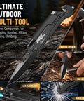 7 In 1 Dope Multitool Pocket Knife With LED Light And Glass Breaker And Fire Starter 440C Steel Folding Knife for outdoor use