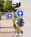 Rock Solid Stainless Steel Two Way Swing Gate With Smooth Operator Action Built Like A Tank For Busy Warehouses Or Driveways Hella Durable 180 Degree Pivot Post Mount Ready with thickened stainless steel tubing and clear signage.