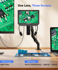Autofocus 4K Digital Microscope With 8 Inch Screen And HDMI Output Pro Grade Soldering Microscope With Flexible Arm AI Auto Focus 52MP LCD Display Great For Electronics Repair Coins And Precision Work on PCB bench