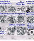 Bolt Kit For Yamaha YZ YZF Dirt Bikes 1996 To Present in a plastic case with assorted OEM-style hardware components.