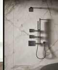Parallel Single Function Showerhead 1.75 GPM Matte Black Finish For Fresh Bath Upgrade in modern bathroom setting