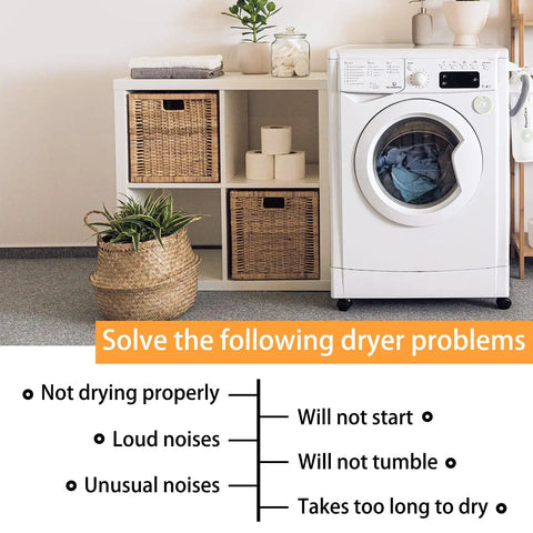Dryer Repair Kit With W10837240 Idler Pulley For Whirlpool Maytag Admiral Kenmore Bravos Duet Dryers To Fix No Heat, Drum Not Spinning, Noisy