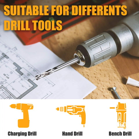 Beast Pro Grade 12-Piece Drill Bit Set High Speed Steel HSS Twist Bits in drill, suitable for charging, hand, bench drills