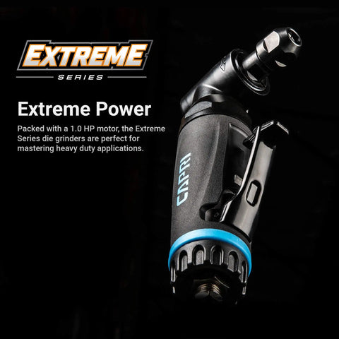 Close-up of Heavy Duty 1 HP Air Die Grinder Set With Built In Regulator featuring precision nozzle for metal applications.