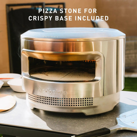 Pizza Oven Starter Bundle With Stainless Steel Outdoor Pizza Maker And Wood Fired Assembly, Pizza Stone, and accessories.