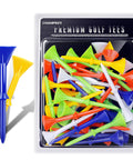 Three And A Quarter Inch Premium Plastic Golf Tees With Step Design For Consistent Shots Built Tough As Nails From Nylon And Plastic