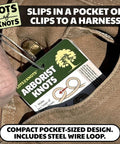 Arborist Knots Knot Cards For Tree Climbing And Trimming Waterproof 14 Page Pocket Guide with wire loop in a pocket