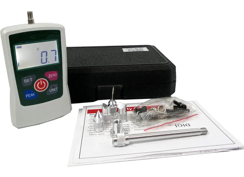 Digital Push And Pull Force Gauge Meter 200N Range 20Kg 45Lb 720Oz Beefy Handheld Dynamometer with accessories and case
