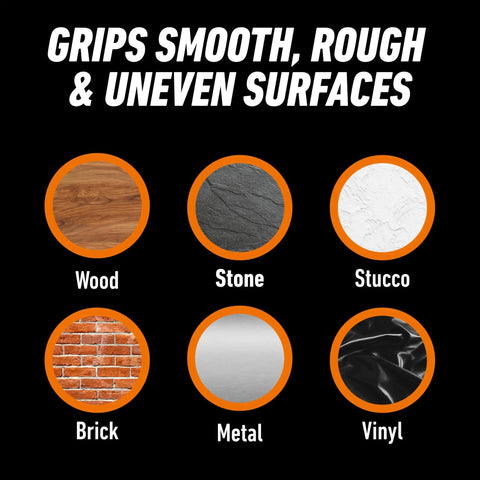 Image showing Mini Duct Tape To Go Travel Size 1 Inch By 10 Yards Black Pack Of 2 gripping wood, stone, stucco, brick, metal, vinyl surfaces.