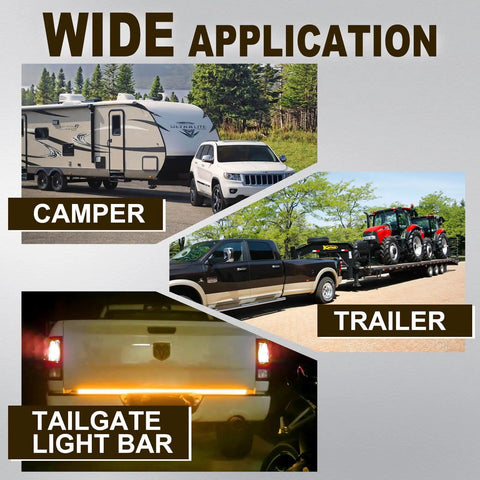 7 Pin To 4 Pin Trailer Adapter 7 Way Blade To 4 Way Flat Trailer Plug Waterproof Connector For RV Truck Caravan Utility Tow Vehicles Easy Hookup In Any Weather with wide application examples including camper, trailer, and tailgate light bar.