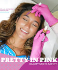Pink 4 Mil Nitrile Gloves Latex Free Powder Free Chemical Resistant For Estheticians Nail Techs Cleaning Cooking Tattoos Bulk Case Of 1000 on esthetician applying serum