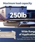 Heavy Duty Drawer Slides With Lock For 20 Inch Drawers, Full Extension Ball Bearing Slides For Tool Cabinets And Workbenches, Cold Rolled Steel Construction, 250 Lb Capacity, Detachable Locking Mechanism For Safe, Smooth Operation mounted on truck drawer and wooden cabinet