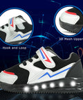 Light Up Toddler Boy Kicks Size 9 Easy On Hook And Loop Straps Breathable Mesh Upper Quick Dry Non Slip Lightweight Sole