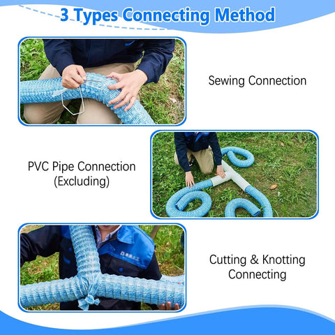 Sewing, PVC excluding, cutting connections for Two Inch Soft Flexible Permeable French Drain Pipe With Non Woven Filter Fabric