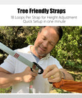 Person setting up Double Camping Hammock With Tree Hanging Kit And 12Kn Aluminum Wiregate Carabiner Parachute Nylon Lightweight Portable Gear.