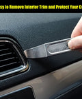 Using 4140 Stainless Steel Pry Tool Set on car interior trim for no-scratch removal.