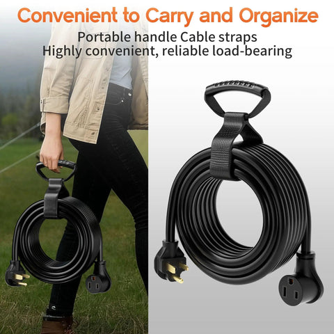 50 Ft Welder Extension Cord 30 Amp 10 Gauge 3 Prong Nema 6-50P To 6-50R Heavy Duty 250V Welding Cable with portable handle