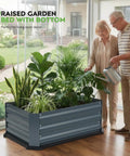 Two Pack Galvanized Raised Garden Beds With Bottom Indoor And Outdoor Use Rust Proof Metal Planter Box Easy Assembly No Leaks