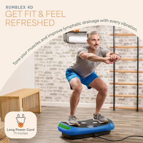 Legit 4D Curved Vibration Plate Exercise Machine With Triple Motor Seven Modes And Sixty Speeds, man using it for fitness at home.