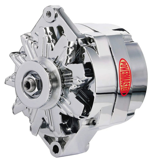 GM Original Look 12SI 100 Amp 12V Alternator With One Wire And Three Wire Config, Single V Belt Pulley, Chrome Aluminum Case