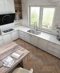 Modern kitchen with an Undermount Single Bowl Kitchen Sink, 31 Inch By 18 Inch By 9 Inch, 18 Gauge 304 Stainless Steel With Satin Finish