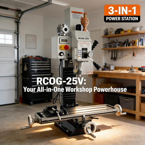 Built Tough Workhorse Benchtop Mini Milling Drilling Machine Featuring Brushless Motor And Precision Mill Drill Lathe Delivering 1100W Power R8 Spindle And Adjustable 50 To 2250 RPM Range For Home DIY Metal Wood Fabrication in a well-lit workshop.