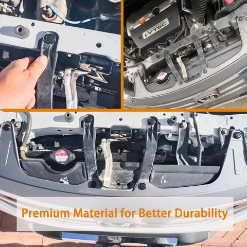 Kickstart Your Ride Fix With Heavy Duty One Hundred Piece Bumper Clip Set For Honda And Acura Vehicles Including Civic Accord Crv Bodies Featuring Rock Solid Nylon Retainer Pins Plus Quick Install Tool Included showing durable nylon clips for Honda and Acura vehicles under the hood.