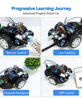 Ultimate Arduino Starter Kit For Newbies 3 In 1 IoT Smart Car with remote control, line tracking, obstacle avoidance, APP control