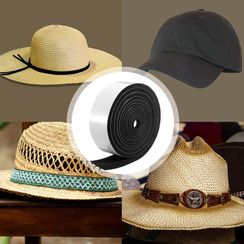 Multi Size Foam Hat Size Reducer Tape Inserts With Self Adhesive for custom fit hats in white and black beside hats