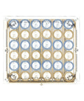 Top view of K Cup Holder With Tempered Glass Top Coffee Pod Organizer For 36 Pods Beige Detachable Glass Cover.
