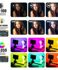 Portable RGB LED Video Light Panel For Cameras 0 To 360 Degree Color Range 2500K To 9000K 95 Plus CRI Rechargeable 3100mAh LED Lighting