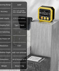 Heavy Duty Digital Angle Finder Magnetic Inclinometer With Fast USB Charging Built For Pros And Weekend Warriors Who Demand Flawless Layouts And Easy Electronic Level Use Every Single Time on a wooden block.