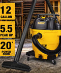 Beast Power 12 Gallon Wet Dry Shop Vacuum With 5.5 HP Motor for Workshop and Jobsite Cleanup in garage setting