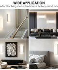 Aipsun Hardwired Wall Sconces Set of Two 28W 3-Level Dimming LED 3000K 3500K 4000K 5000K 6000K Modern Brushed Nickel in stylish living room and bedroom.