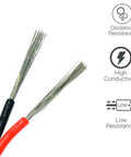22 AWG Electrical Wire For LED Strips 100 Ft Red Black 2 Pin Extension Cable DC 12V 24V Single Color With Oxygen Free Copper Tin Plated PVC UL1007 Flexible