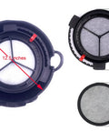 Replacement Water Filtration Set For Mr Coffee Brewers With Frame And Filter Discs showing dimensions and design details