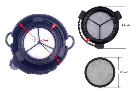 Replacement Water Filtration Set For Mr Coffee Brewers With Frame And Filter Discs showing dimensions and design details