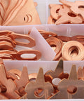 110 Piece Dent Pulling Ring Set For Car Body Repair With OT Round Pullers And Copper Plated Iron Sheet Metal Puller Kit, Versatile Welding Repair Tools For Fixing Dents And Dings On Your Ride., copper-plated puller rings in storage tray