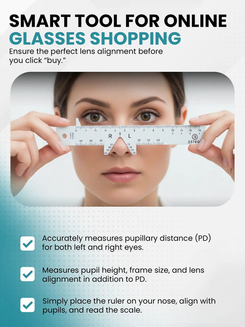 PD Ruler For Eyeglasses Pupillary Distance Tool Handy Lightweight Optical Gauge For Accurate Frame Fit Pro Grade Left And Right Eye PD DIY Eyewear Fitting Lens Centering Made Simple, plastic ruler on face