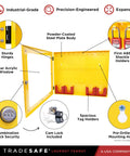 Heavy Duty Lockout Tagout Station Cabinet for Wall Mount, Unfilled Kit Holder with No LOTO Devices Included, open view
