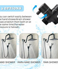 All Metal Shower Head With Handheld In Matte Black Extension Arm Boss Level Rainfall System 3 way diverter options