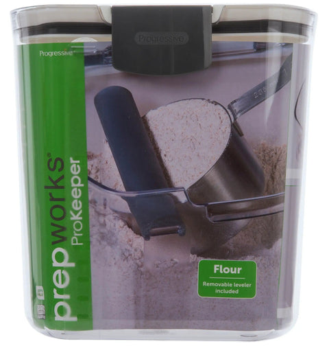 Flour Storage Canister 4 Quart Airtight Container With Silicone Seal And Stainless Steel Hinges, BPA Free Plastic