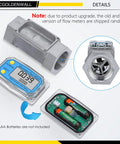 Turbine Flow Meter With LCD Display 1.5 Inch Inlet Outlet For Diesel Kerosene Gasoline, shown with electronics and battery tray.