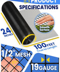 Black Vinyl Coated Wire Mesh Hardware Cloth One Half Inch Mesh 24 Inch Wide By 100 Foot Long Welded Wire Fence Netting Nineteen Gauge