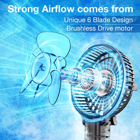 Portable Handheld Fan With USB Rechargeable Battery On The Go 180 Degree Foldable Quiet Mini Personal Cooling motor design