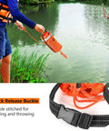 Person using Water Rescue Throw Bag With 50 Feet Of Three Tenths Inch Rope Tensile Strength 1844 Lbs by a lake