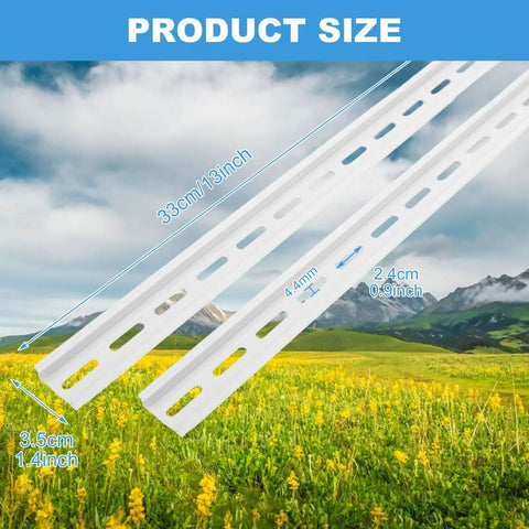 20 Pack 13 Inch Aluminum DIN Rails For Electrical Panels 35mm Wide By 7.5mm High Slotted Carrier For Mounting Equipment RoHS Compliant