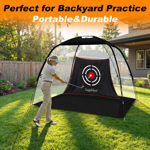 Portable Golf Target Cloth Net With Easy Setup For Indoor And Outdoor Practice 7.9x5x4.3 Ft in backyard setting